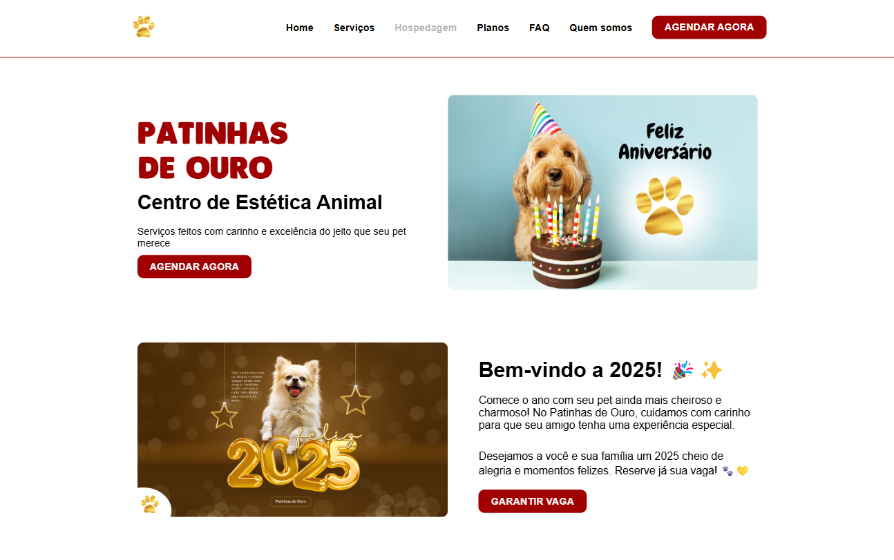 site de um banho e tosa